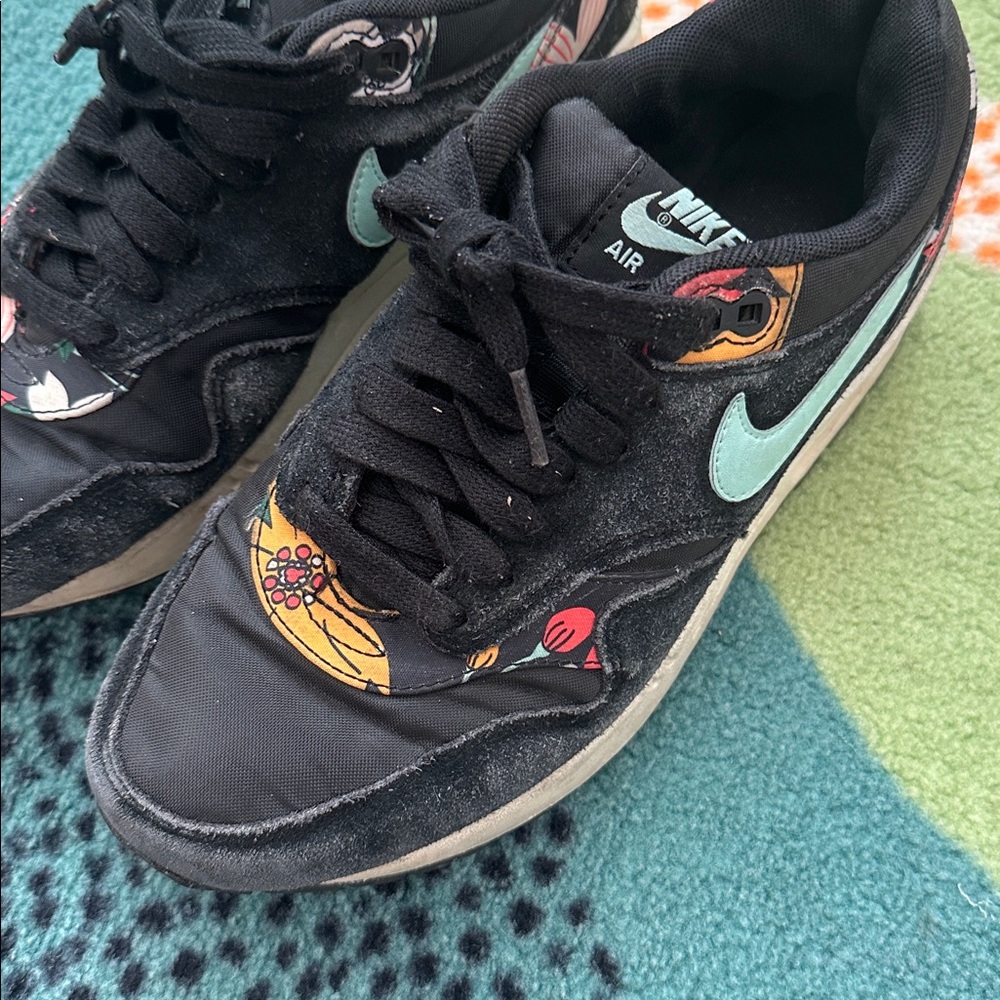 Nike Air Max 1 ‘Floral’ Black Sneakers size 7.5 - Picture 10 of 10